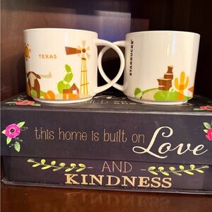 EUC 2 Starbucks Texas State Mug Retired Wish You Are Here Collection 2017